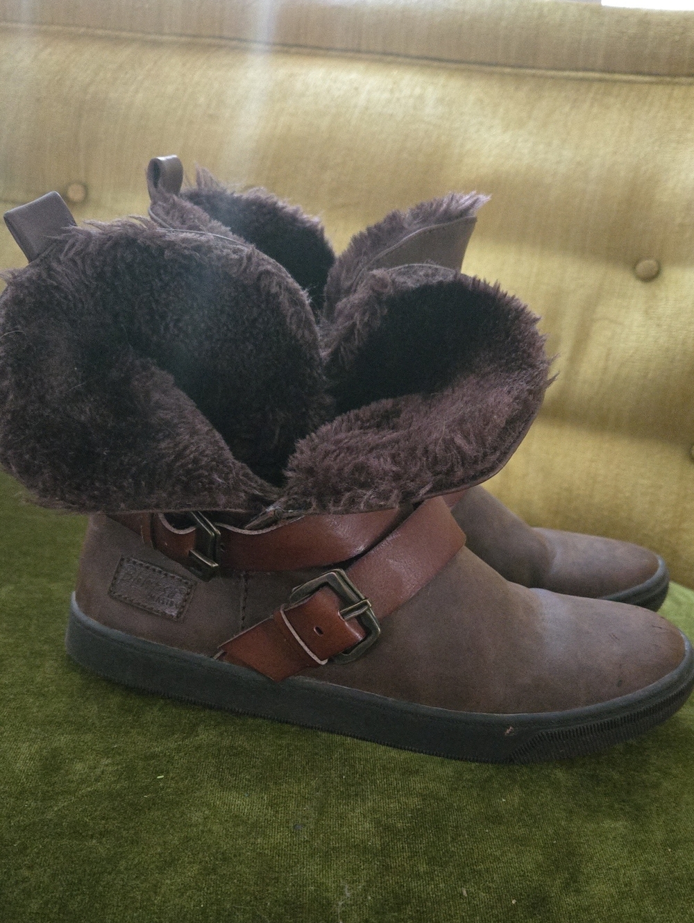 Blowfish Women's Brown Faux-Fur Lined Ankle Boots W 7